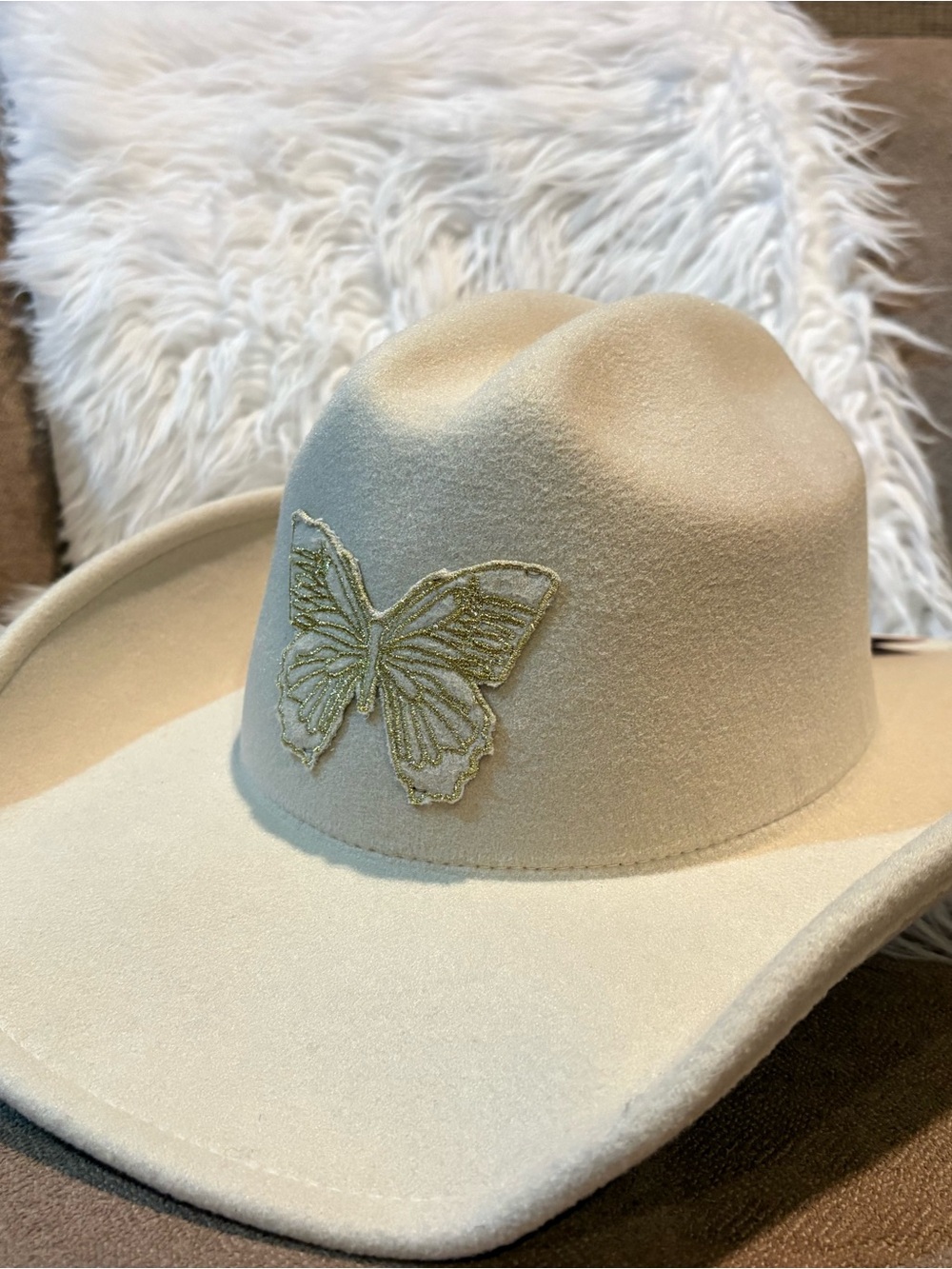 Wild Fable Cream Butterfly Felt Cowboy Hat - Picture 5 of 6